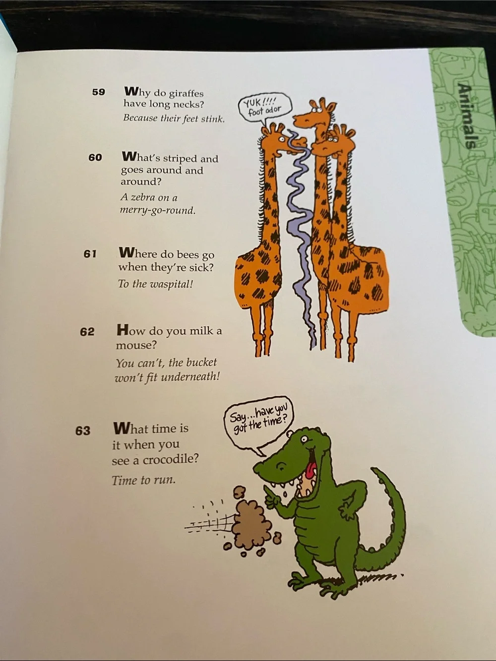 Kids Jokes Book - Bright Blue & Green Cartoon Cover